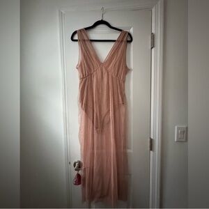Elegant Pink Sleeveless Dress